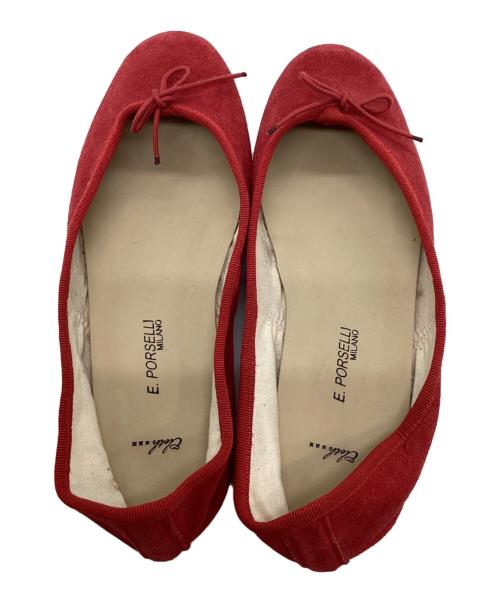 PORSELLI（ポルセリ）PORSELLI (ポルセリ) フラットパンプス レッド サイズ:38の古着・服飾アイテム