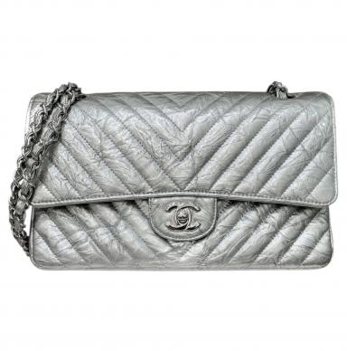 中古・古着通販】CHANEL (シャネル) シェブロン 25 シルバー×シルバー