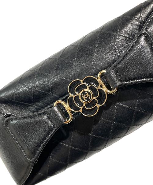 CHANEL（シャネル）CHANEL (シャネル) レザーカメリアポーチ ブラックの古着・服飾アイテム