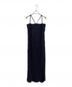 HYKEハイク）の古着「AFFETA PLEATED MAXI DRESS」｜ブラック