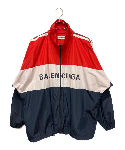 BALENCIAGA（バレンシアガ）BALENCIAGA (バレンシアガ) Zipped Lightweight Jacketトラックスーツポプリンジャケット ネイビー サイズ:34の古着・服飾アイテム