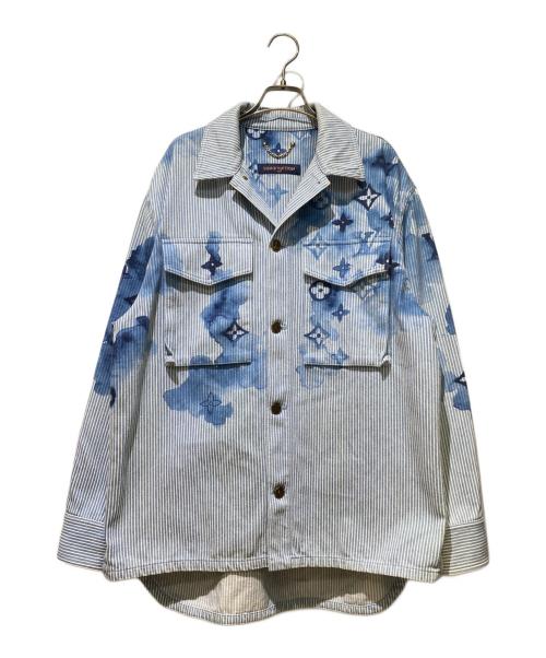 LOUIS VUITTON（ルイ ヴィトン）LOUIS VUITTON (ルイ ヴィトン) 21SS ヴァージルアブロー ストライプモノグラムワーク デニムジャケット インディゴ サイズ:Mの古着・服飾アイテム