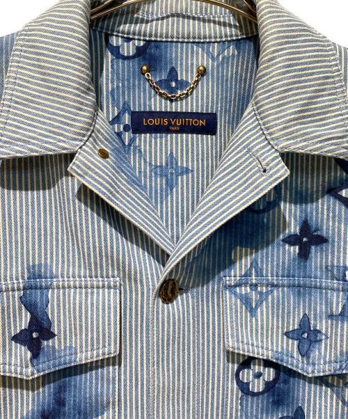 LOUIS VUITTON（ルイ ヴィトン）LOUIS VUITTON (ルイ ヴィトン) 21SS ヴァージルアブロー ストライプモノグラムワーク デニムジャケット インディゴ サイズ:Mの古着・服飾アイテム