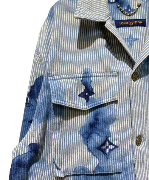 LOUIS VUITTON（ルイ ヴィトン）LOUIS VUITTON (ルイ ヴィトン) 21SS ヴァージルアブロー ストライプモノグラムワーク デニムジャケット インディゴ サイズ:Mの古着・服飾アイテム