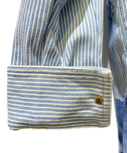 LOUIS VUITTON（ルイ ヴィトン）LOUIS VUITTON (ルイ ヴィトン) 21SS ヴァージルアブロー ストライプモノグラムワーク デニムジャケット インディゴ サイズ:Mの古着・服飾アイテム