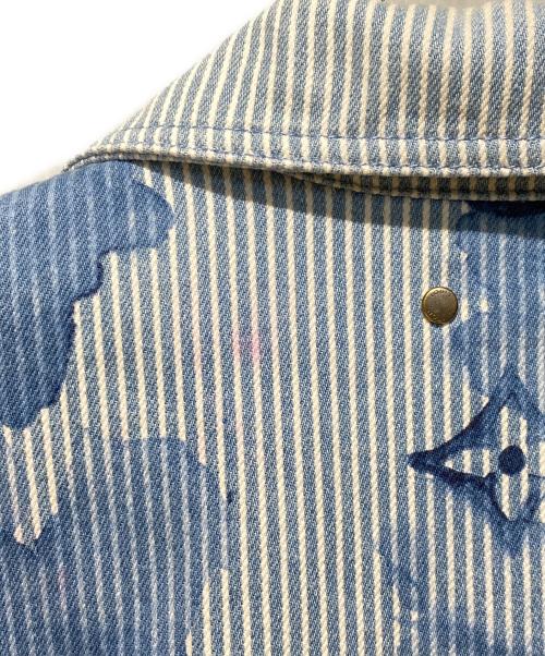 LOUIS VUITTON（ルイ ヴィトン）LOUIS VUITTON (ルイ ヴィトン) 21SS ヴァージルアブロー ストライプモノグラムワーク デニムジャケット インディゴ サイズ:Mの古着・服飾アイテム