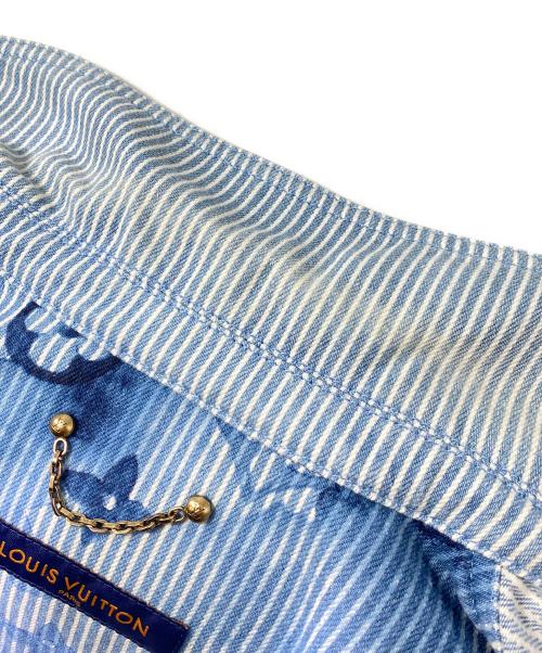 LOUIS VUITTON（ルイ ヴィトン）LOUIS VUITTON (ルイ ヴィトン) 21SS ヴァージルアブロー ストライプモノグラムワーク デニムジャケット インディゴ サイズ:Mの古着・服飾アイテム