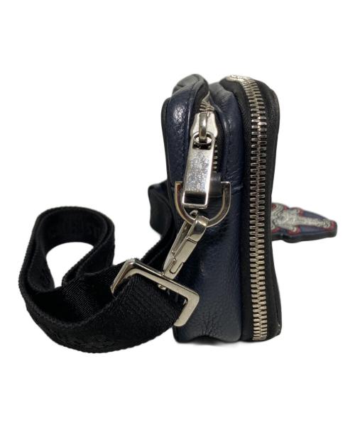 Christian Dior（クリスチャン ディオール）Christian Dior (クリスチャン ディオール) SHAWN STUSSY (ショーン・ステューシー) レザースクエアショルダーバッグ ネイビーの古着・服飾アイテム