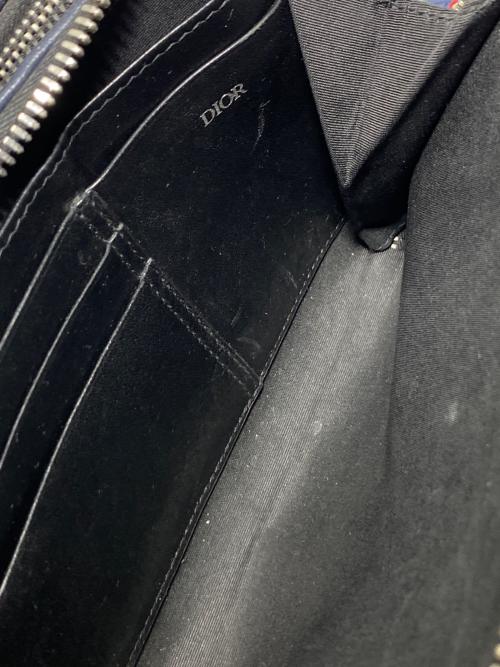 Christian Dior（クリスチャン ディオール）Christian Dior (クリスチャン ディオール) SHAWN STUSSY (ショーン・ステューシー) レザースクエアショルダーバッグ ネイビーの古着・服飾アイテム