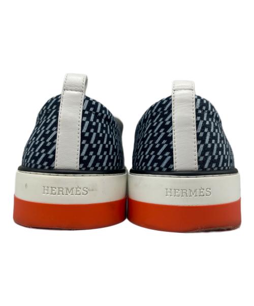 HERMES（エルメス）HERMES (エルメス) グリス バイアスH スリッポン  ネイビー サイズ:41の古着・服飾アイテム