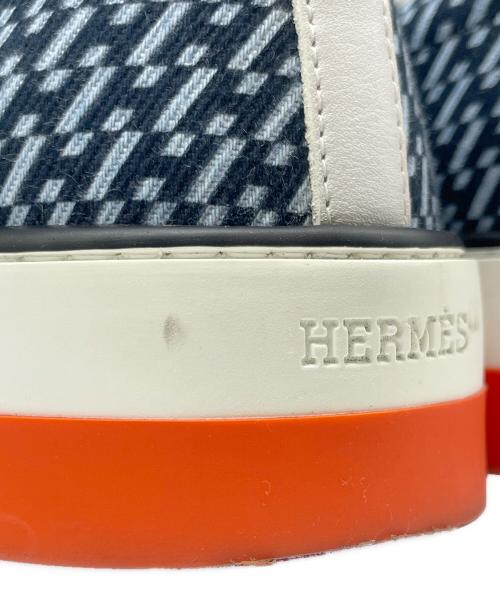 HERMES（エルメス）HERMES (エルメス) グリス バイアスH スリッポン  ネイビー サイズ:41の古着・服飾アイテム