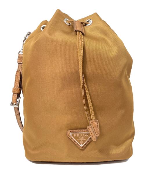 PRADA（プラダ）PRADA (プラダ) ナイロン巾着ポーチ ブラウンの古着・服飾アイテム