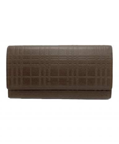 中古・古着通販】BURBERRY (バーバリー) 長財布 チョコレートブラウン