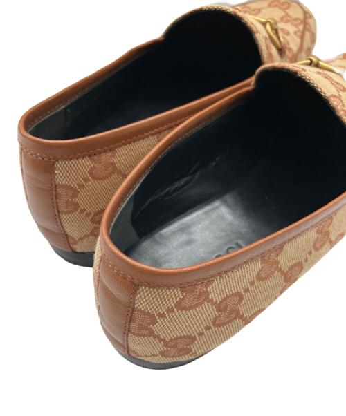 GUCCI（グッチ）GUCCI (グッチ) ホースビットGGローファー ブラウン サイズ:38の古着・服飾アイテム