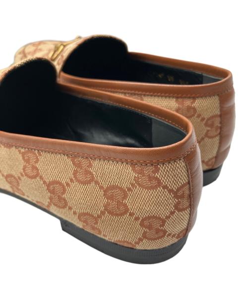 GUCCI（グッチ）GUCCI (グッチ) ホースビットGGローファー ブラウン サイズ:38の古着・服飾アイテム