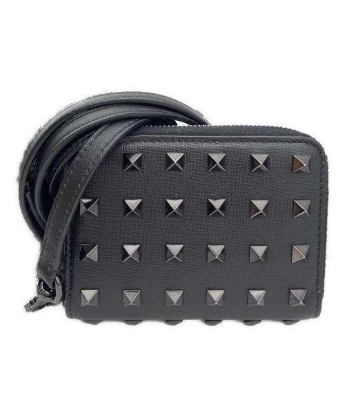 VALENTINO（ヴァレンティノ）VALENTINO (ヴァレンティノ) ショルダーストラップ付コインケース ブラック サイズ:-の古着・服飾アイテム