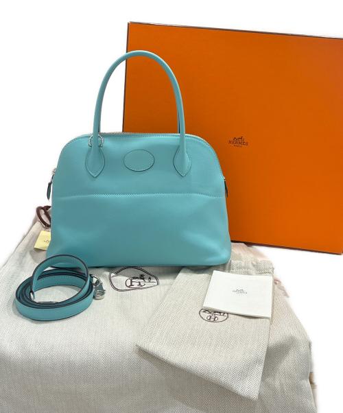 HERMES（エルメス）HERMES (エルメス) ボリード27/ブルーアトール/シルバー金具/ヴォースイフト/X刻印:2016年 ブルーアトール サイズ:27の古着・服飾アイテム