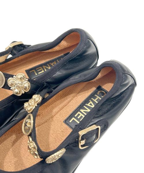 CHANEL（シャネル）CHANEL (シャネル) バレエシューズ/メリージェーン  ブラック サイズ:37の古着・服飾アイテム