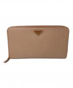 PRADAプラダ）の古着「ラウンドファスナー長財布」｜ベージュ