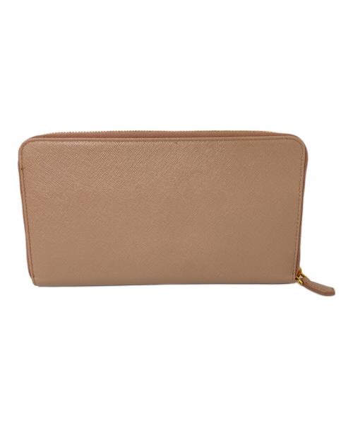 PRADA（プラダ）PRADA (プラダ) ラウンドファスナー長財布 ベージュの古着・服飾アイテム