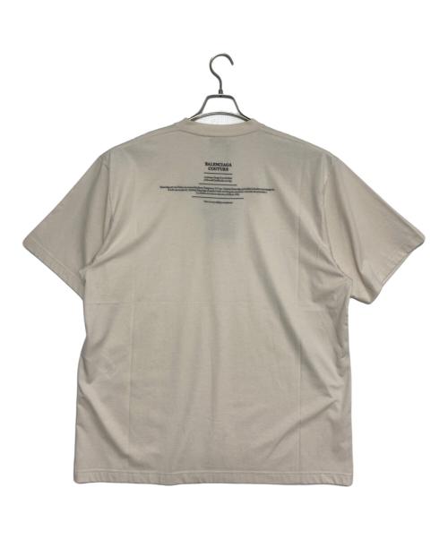 BALENCIAGA（バレンシアガ）BALENCIAGA (バレンシアガ) マルチランゲージロゴ刺繍付オーバーサイズT アイボリー サイズ:XSの古着・服飾アイテム