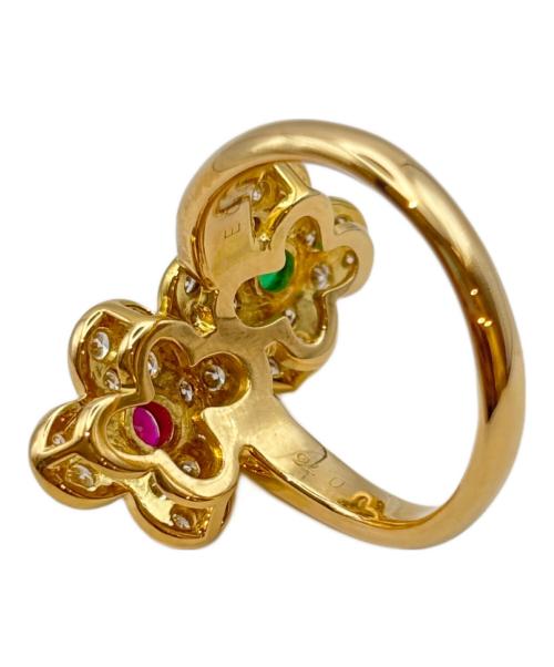 Ponte Vecchio（ポンテヴェキオ）Ponte Vecchio (ポンテヴェキオ) Ruby Emerald Diamond Ring ルビーエメラルドダイヤリング サイズ:14号の古着・服飾アイテム