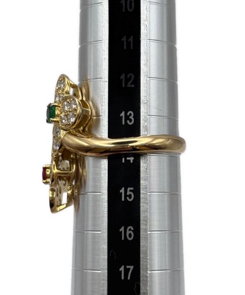 Ponte Vecchio（ポンテヴェキオ）Ponte Vecchio (ポンテヴェキオ) Ruby Emerald Diamond Ring ルビーエメラルドダイヤリング サイズ:14号の古着・服飾アイテム