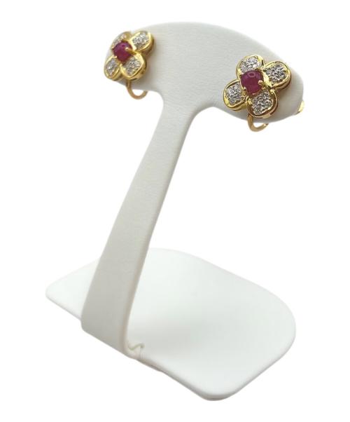 Ponte Vecchio（ポンテヴェキオ）Ponte Vecchio (ポンテヴェキオ) Flower Ruby Diamond Earrings フラワールビーダイヤイヤリング サイズ:-の古着・服飾アイテム