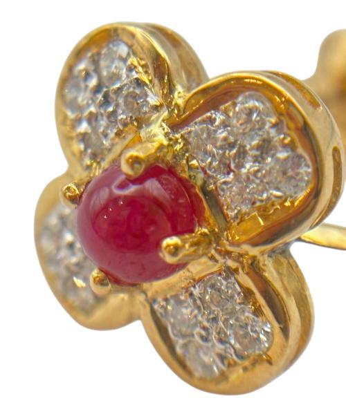 Ponte Vecchio（ポンテヴェキオ）Ponte Vecchio (ポンテヴェキオ) Flower Ruby Diamond Earrings フラワールビーダイヤイヤリング サイズ:-の古着・服飾アイテム