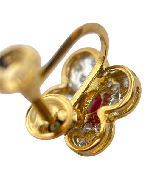 Ponte Vecchio（ポンテヴェキオ）Ponte Vecchio (ポンテヴェキオ) Flower Ruby Diamond Earrings フラワールビーダイヤイヤリング サイズ:-の古着・服飾アイテム