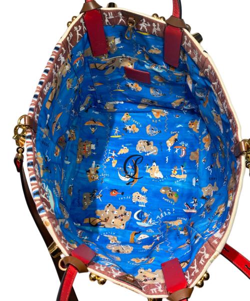 Christian Louboutin（クリスチャン・ルブタン）Christian Louboutin (クリスチャン・ルブタン) グリーカバ スモール ブロデリールビフリゼ/2WAYバッグ ベージュの古着・服飾アイテム
