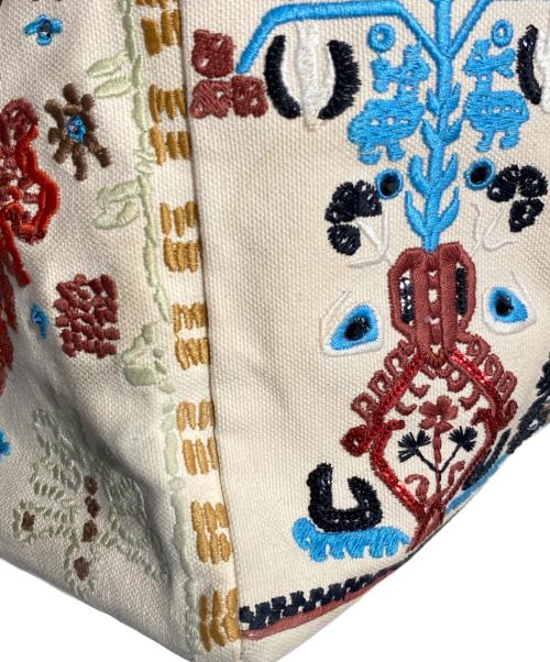 Christian Louboutin（クリスチャン・ルブタン）Christian Louboutin (クリスチャン・ルブタン) グリーカバ スモール ブロデリールビフリゼ/2WAYバッグ ベージュの古着・服飾アイテム