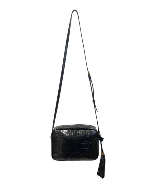 Saint Laurent Paris（サンローランパリ）Saint Laurent Paris (サンローランパリ) カサンドラ クロコ型押しカメラショルダーバッグ ブラックの古着・服飾アイテム