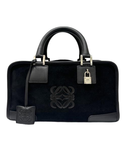 LOEWE（ロエベ）LOEWE (ロエベ) アマソナ28/スウェードハンドバッグ ブラック サイズ:28の古着・服飾アイテム