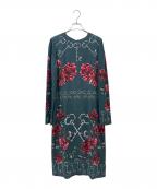 DOLCE & GABBANAドルチェ＆ガッバーナ）の古着「フラワープリントワンピース」｜グリーン