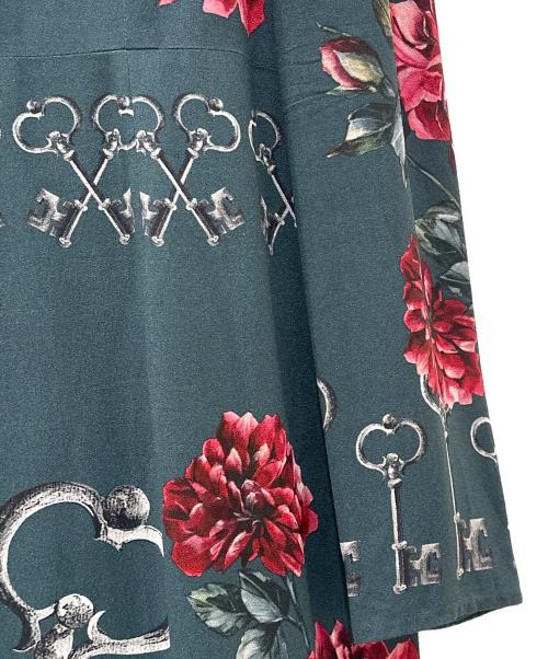 DOLCE & GABBANA（ドルチェ＆ガッバーナ）DOLCE & GABBANA (ドルチェ＆ガッバーナ) フラワープリントワンピース グリーン サイズ:44の古着・服飾アイテム