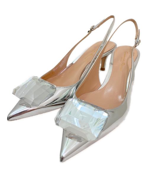 Gianvito Rossi（ジャンヴィト ロッシ）Gianvito Rossi (ジャンヴィト・ロッシ) Jaipur Sling 55 シルバー サイズ:37 未使用品の古着・服飾アイテム