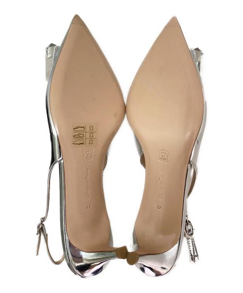 Gianvito Rossi（ジャンヴィト ロッシ）Gianvito Rossi (ジャンヴィト・ロッシ) Jaipur Sling 55 シルバー サイズ:37 未使用品の古着・服飾アイテム