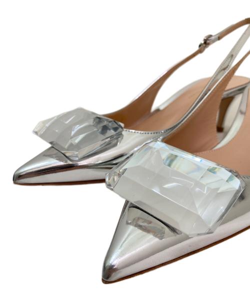 Gianvito Rossi（ジャンヴィト ロッシ）Gianvito Rossi (ジャンヴィト・ロッシ) Jaipur Sling 55 シルバー サイズ:37 未使用品の古着・服飾アイテム