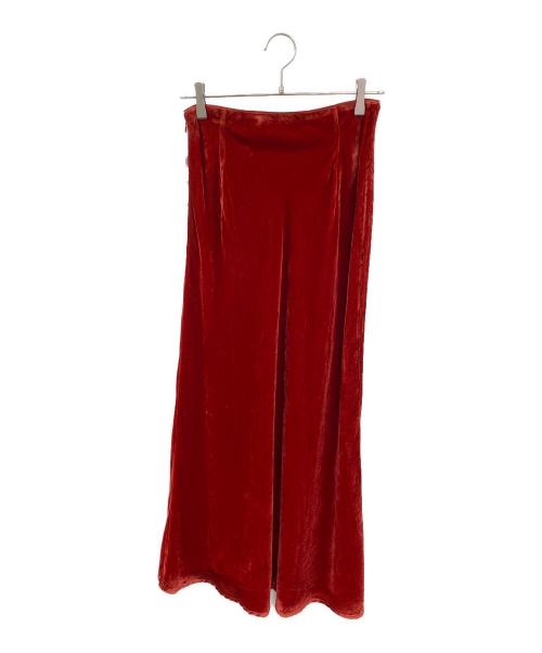 CLANE（クラネ）CLANE (クラネ) ベルベットスカート レッド サイズ:2 未使用品の古着・服飾アイテム
