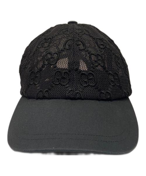 GUCCI（グッチ）GUCCI (グッチ) GGエンブロイダリーキャップ ブラック サイズ:Sの古着・服飾アイテム