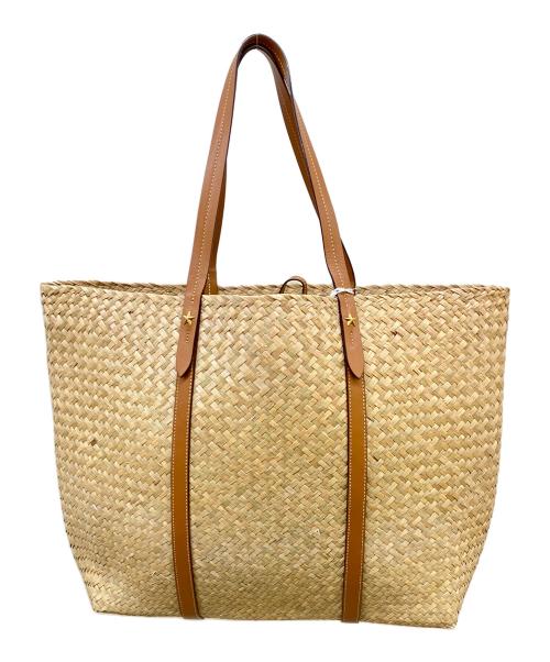 JIMMY CHOO（ジミーチュウ）JIMMY CHOO (ジミーチュウ) RAFFIA TOTE かごバッグ/ラフィアトート ベージュの古着・服飾アイテム