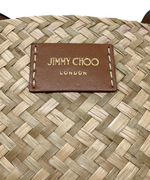 JIMMY CHOO（ジミーチュウ）JIMMY CHOO (ジミーチュウ) RAFFIA TOTE かごバッグ/ラフィアトート ベージュの古着・服飾アイテム