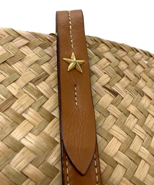 JIMMY CHOO（ジミーチュウ）JIMMY CHOO (ジミーチュウ) RAFFIA TOTE かごバッグ/ラフィアトート ベージュの古着・服飾アイテム