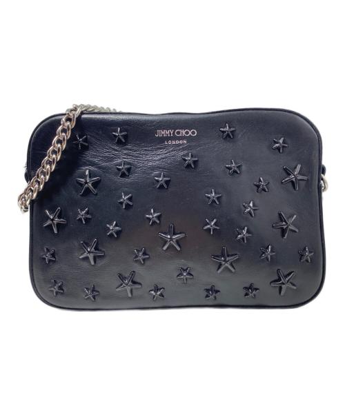 JIMMY CHOO（ジミーチュウ）JIMMY CHOO (ジミーチュウ) スタッズ チェーンショルダーバッグ ブラックの古着・服飾アイテム