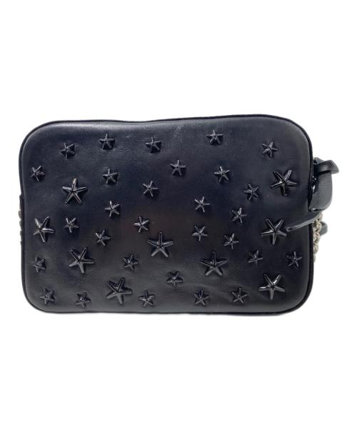 JIMMY CHOO（ジミーチュウ）JIMMY CHOO (ジミーチュウ) スタッズ チェーンショルダーバッグ ブラックの古着・服飾アイテム