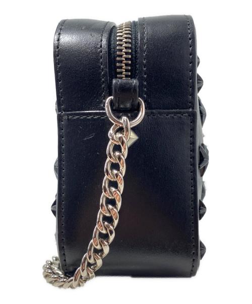 JIMMY CHOO（ジミーチュウ）JIMMY CHOO (ジミーチュウ) スタッズ チェーンショルダーバッグ ブラックの古着・服飾アイテム