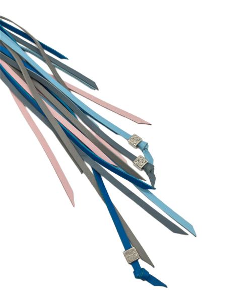 LOEWE（ロエベ）LOEWE (ロエベ) Leather Fringe Bag Charm タッセルバッグチャーム ブルーの古着・服飾アイテム