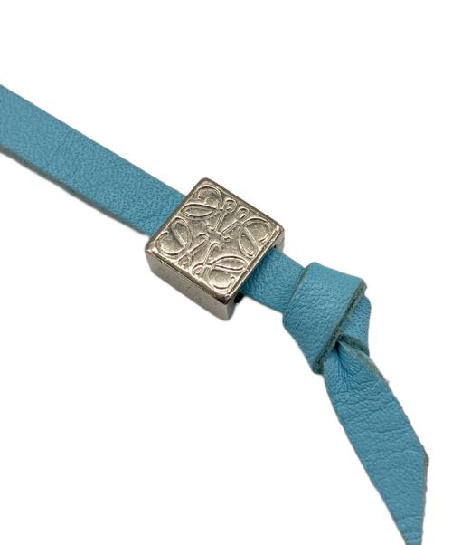 LOEWE（ロエベ）LOEWE (ロエベ) Leather Fringe Bag Charm タッセルバッグチャーム ブルーの古着・服飾アイテム