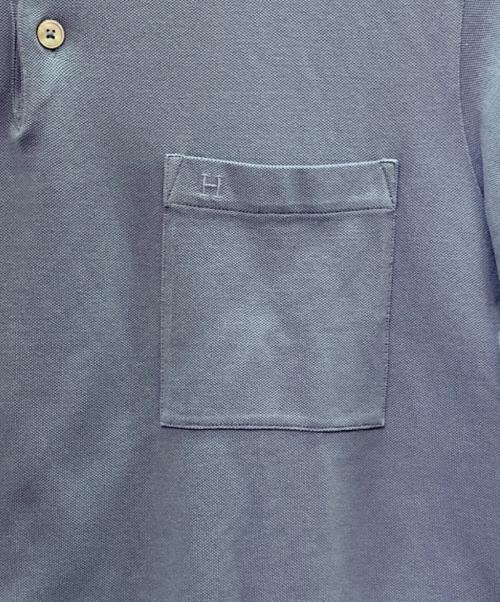 HERMES（エルメス）HERMES (エルメス) 鹿の子ポロシャツ ブルー サイズ:XLの古着・服飾アイテム